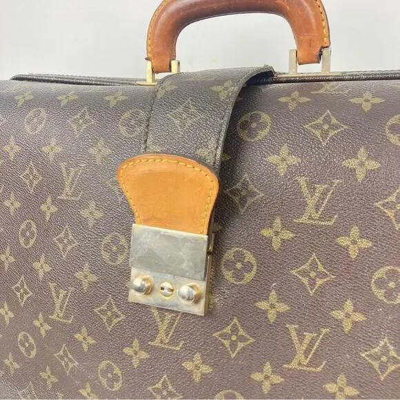 LOUIS VUITTON Monogram Serviette Fermoir Business Bag, Dr’s Briefcase Vintage - Picture 15 of 16